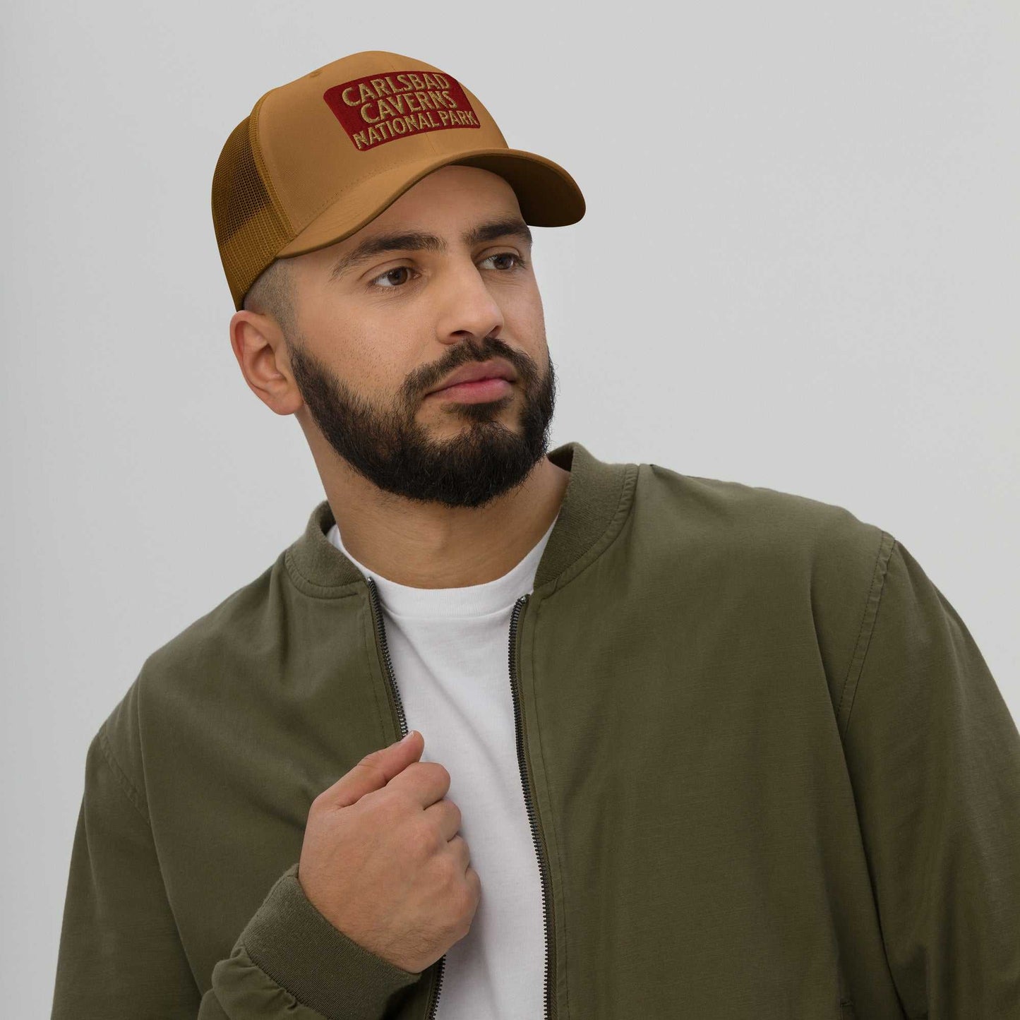 Carlsbad Caverns National Park Sign Embroidered Trucker Hat - MENLL