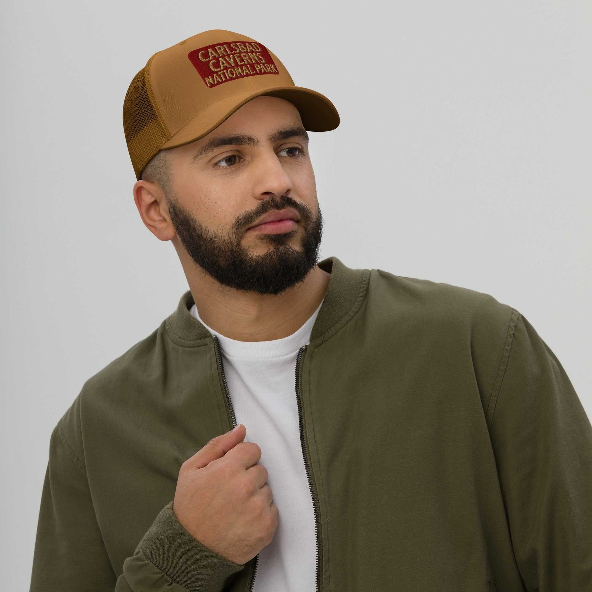Carlsbad Caverns National Park Sign Embroidered Trucker Hat - MENLL