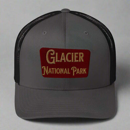 Glacier Embroidered National Park Sign Trucker Hat - MENLL