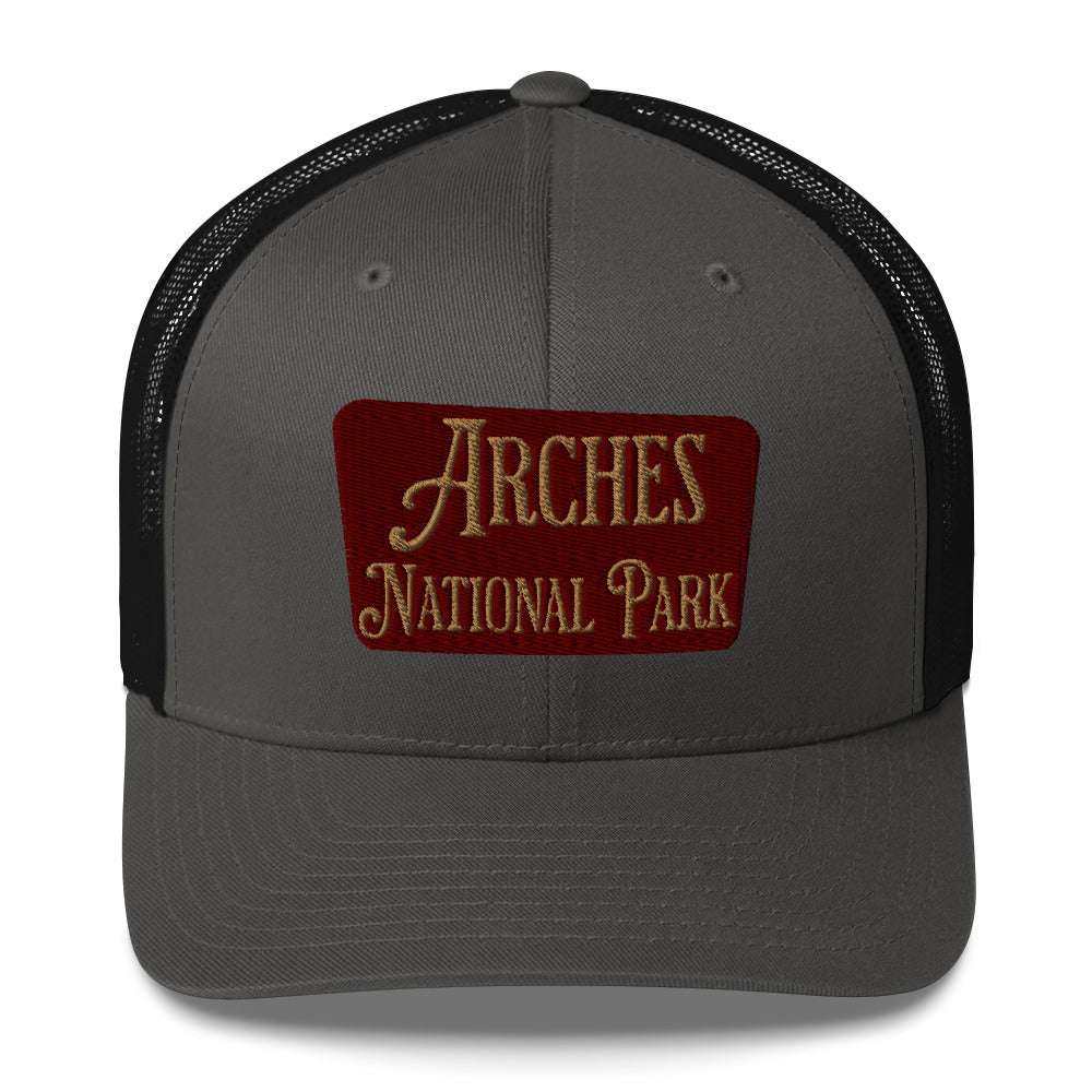 Arches Embroidered National Park Sign Trucker Hat - MENLL