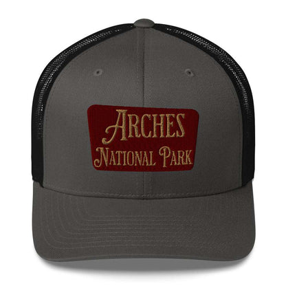 Arches Embroidered National Park Sign Trucker Hat - MENLL