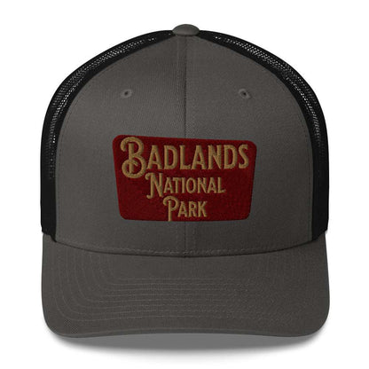 Badlands National Park Sign Embroidered Trucker Hat - MENLL
