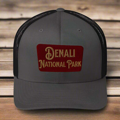 Denali National Park Sign Embroidered Trucker Hat - MENLL