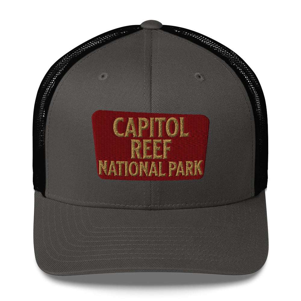 Capitol Reef National Park Sign Embroidered Trucker Hat - MENLL