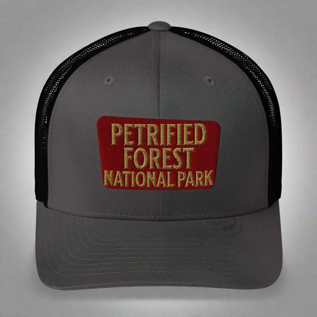 Petrified Forest National Park Sign Embroidered Trucker Hat - MENLL