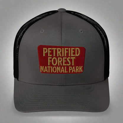 Petrified Forest National Park Sign Embroidered Trucker Hat - MENLL