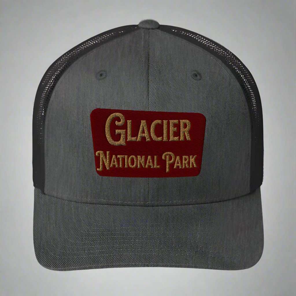 Glacier Embroidered National Park Sign Trucker Hat - MENLL