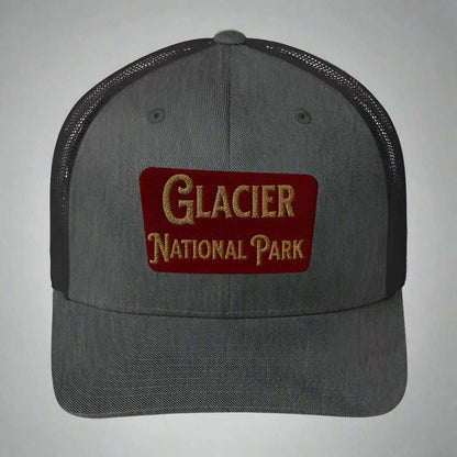 Glacier Embroidered National Park Sign Trucker Hat - MENLL