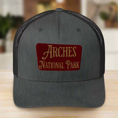 Arches Embroidered National Park Sign Trucker Hat - MENLL