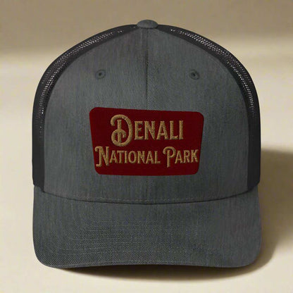 Denali National Park Sign Embroidered Trucker Hat - MENLL