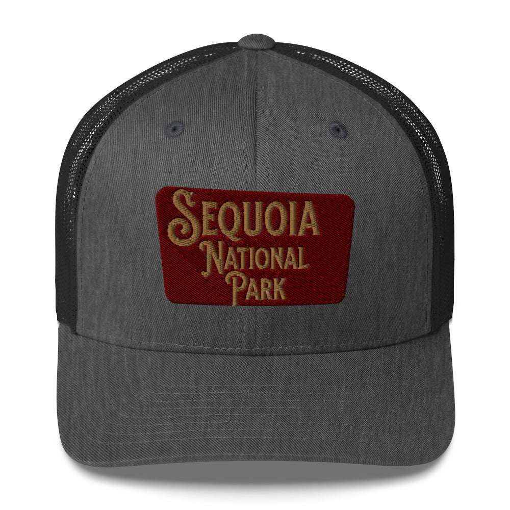 Sequoia Embroidered National Park Sign Trucker Hat - MENLL