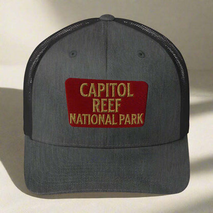 Capitol Reef National Park Sign Embroidered Trucker Hat - MENLL