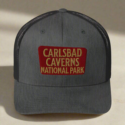 Carlsbad Caverns National Park Sign Embroidered Trucker Hat - MENLL