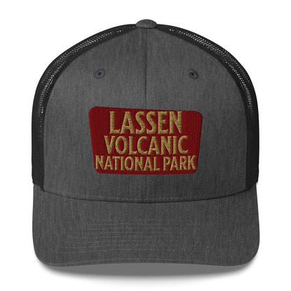 Lassen Volcanic National Park Sign Embroidered Trucker Hat - MENLL