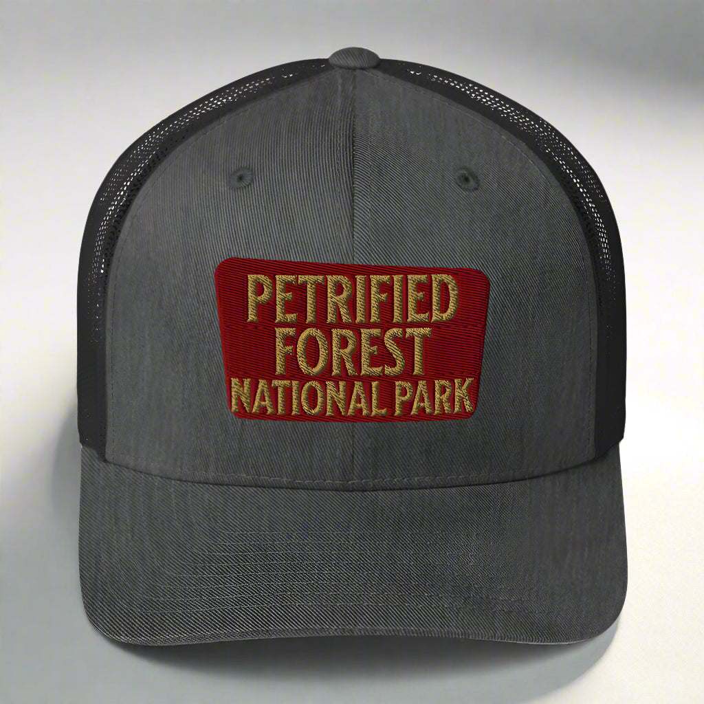 Petrified Forest National Park Sign Embroidered Trucker Hat - MENLL