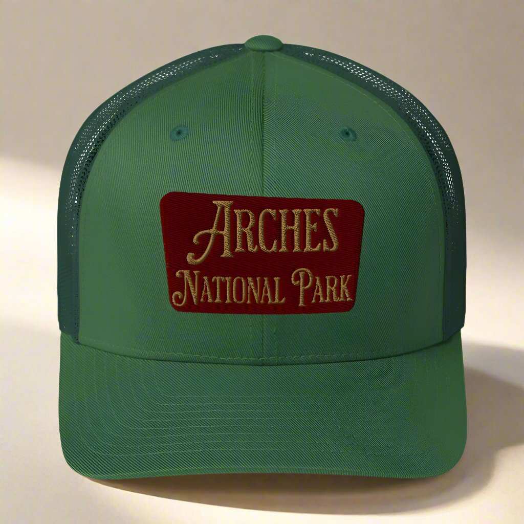 Arches Embroidered National Park Sign Trucker Hat - MENLL
