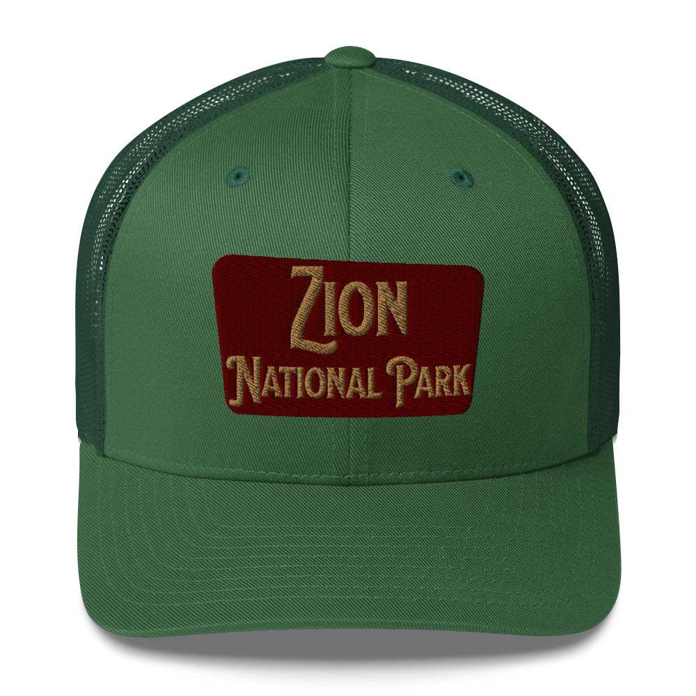 Zion National Park Sign Trucker Cap - MENLL