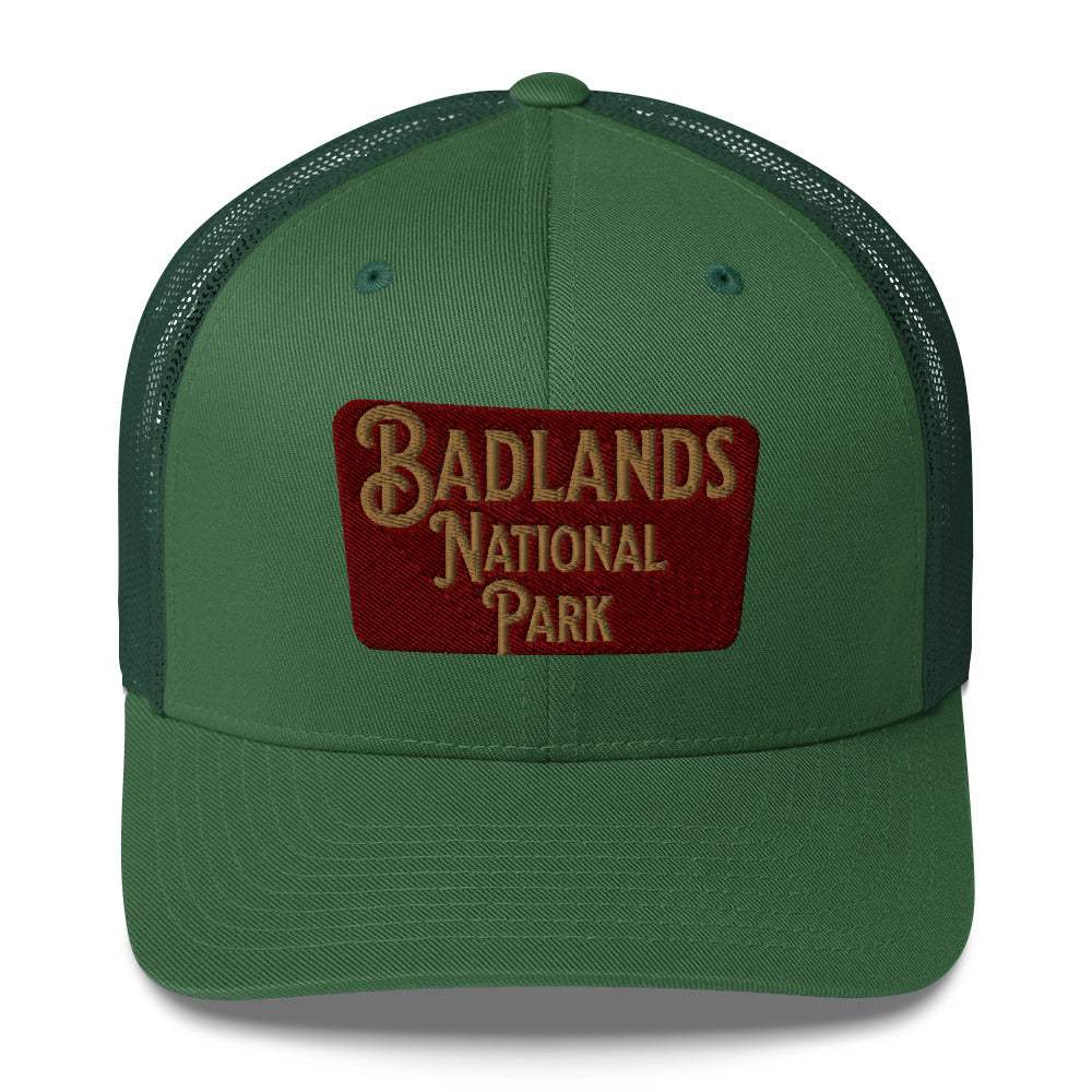Badlands National Park Sign Embroidered Trucker Hat - MENLL