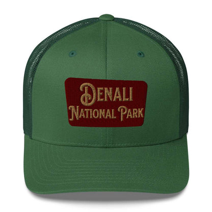 Denali National Park Sign Embroidered Trucker Hat - MENLL