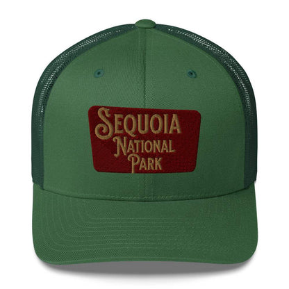 Sequoia Embroidered National Park Sign Trucker Hat - MENLL
