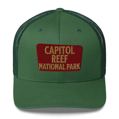 Capitol Reef National Park Sign Embroidered Trucker Hat - MENLL