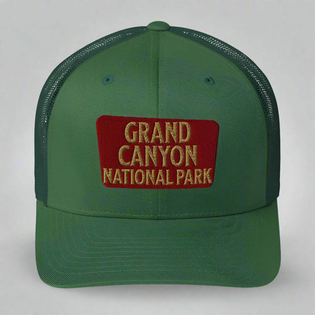 Grand Canyon National Park Sign Embroidered Trucker Hat - MENLL