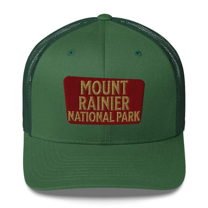 Mount Rainier National Park Sign Embroidered Trucker Hat - MENLL