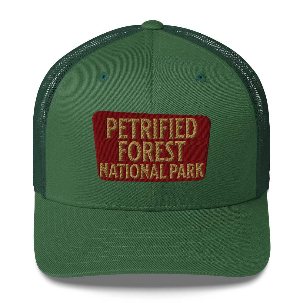 Petrified Forest National Park Sign Embroidered Trucker Hat - MENLL