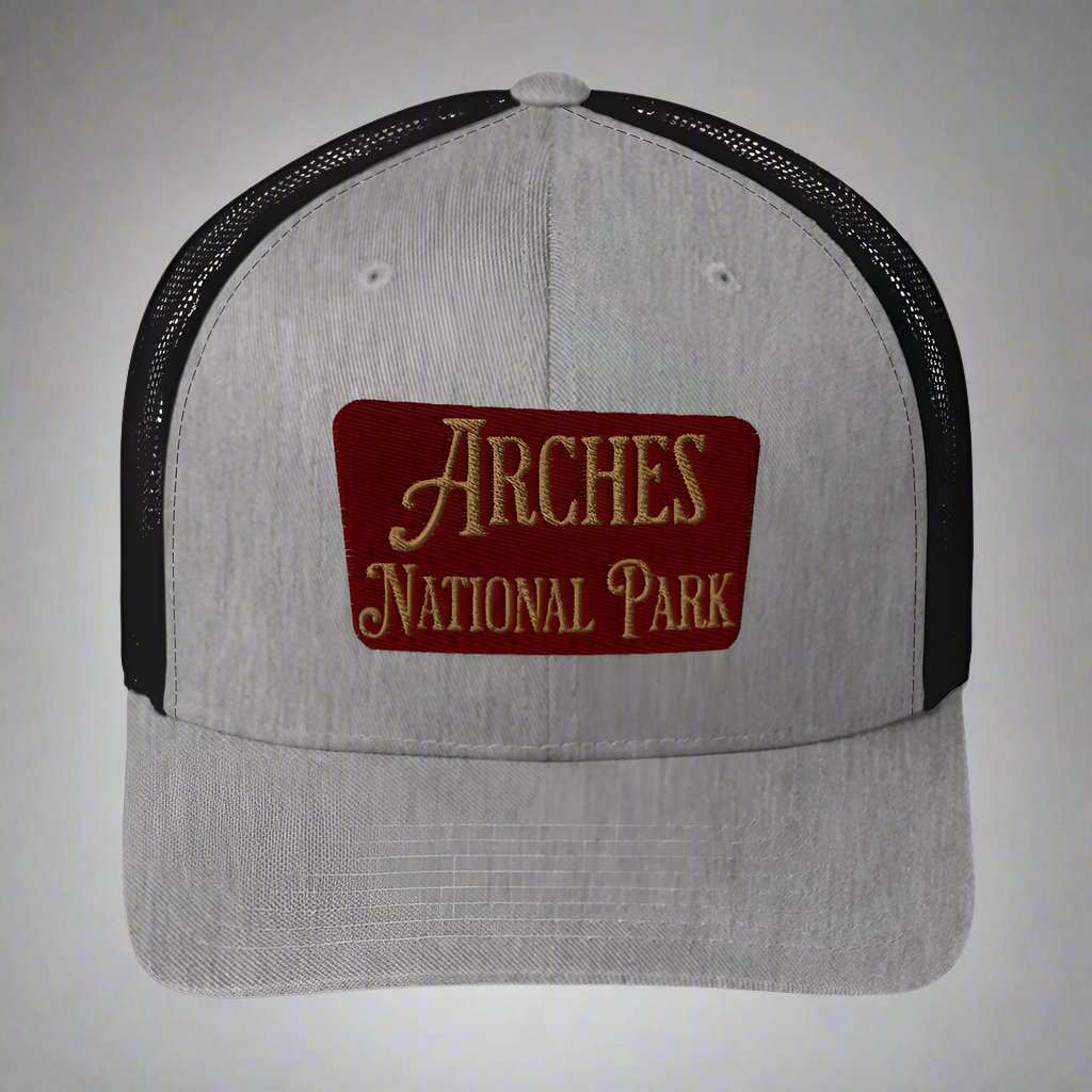 Arches Embroidered National Park Sign Trucker Hat - MENLL