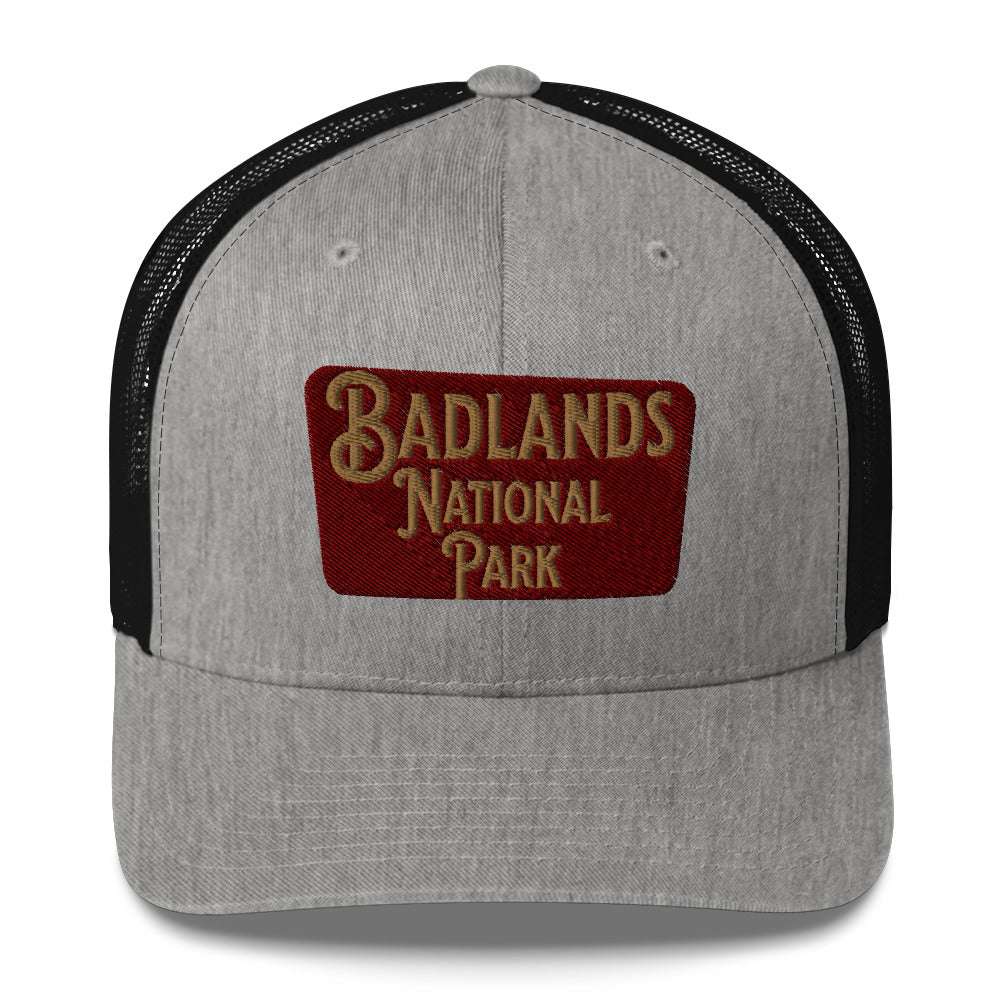 Badlands National Park Sign Embroidered Trucker Hat - MENLL