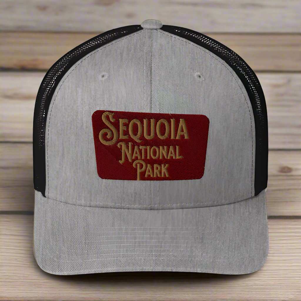 Sequoia Embroidered National Park Sign Trucker Hat - MENLL