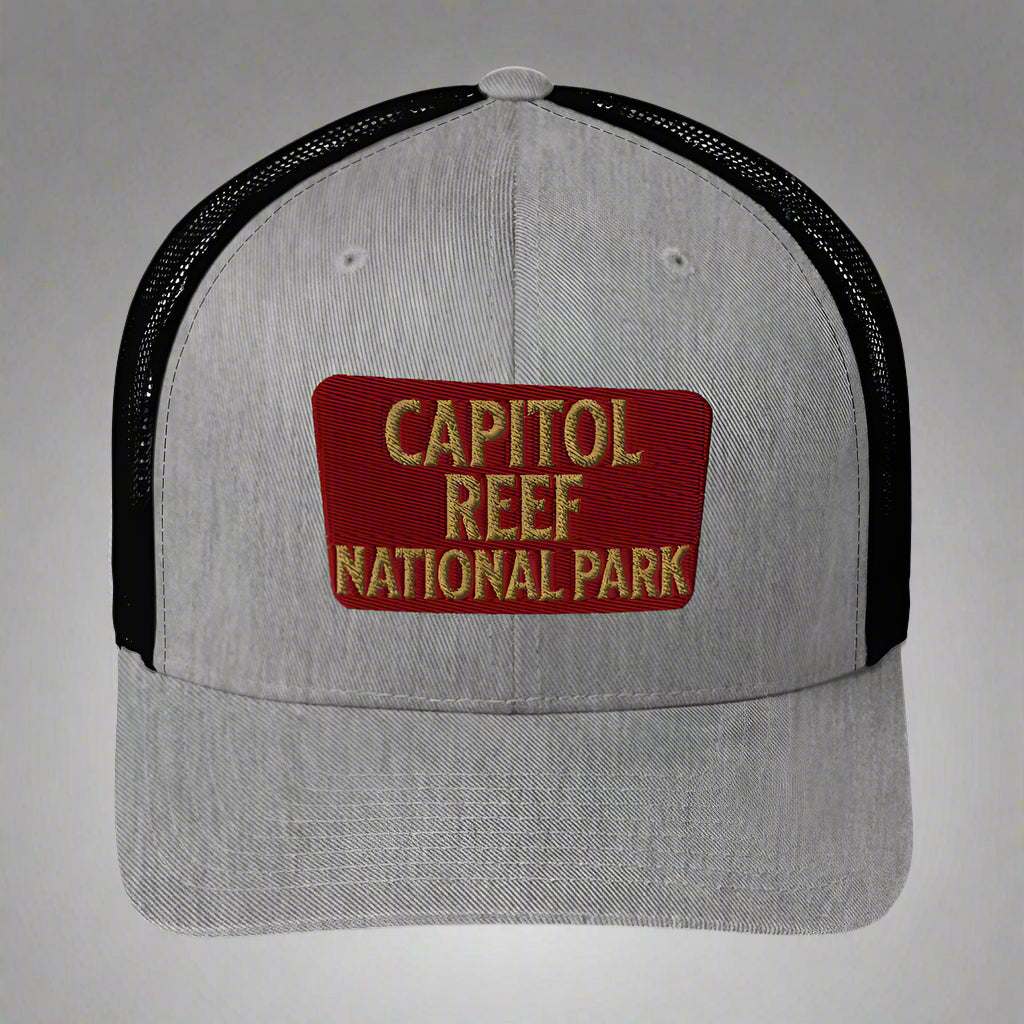 Capitol Reef National Park Sign Embroidered Trucker Hat - MENLL