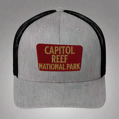 Capitol Reef National Park Sign Embroidered Trucker Hat - MENLL