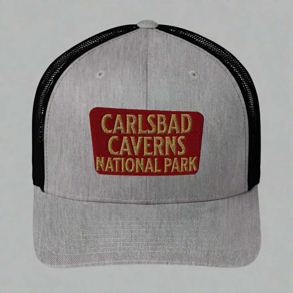 Carlsbad Caverns National Park Sign Embroidered Trucker Hat - MENLL