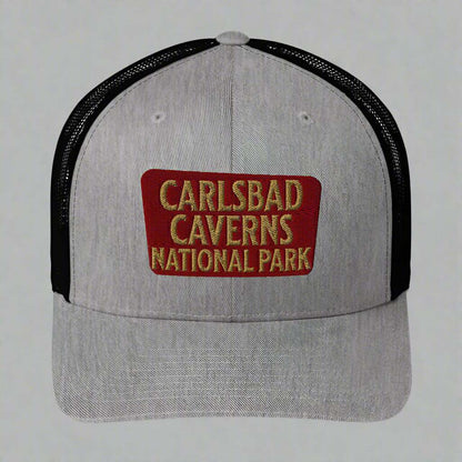 Carlsbad Caverns National Park Sign Embroidered Trucker Hat - MENLL