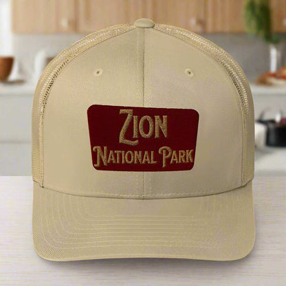 Zion National Park Sign Trucker Cap - MENLL