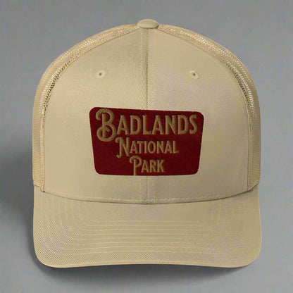 Badlands National Park Sign Embroidered Trucker Hat - MENLL