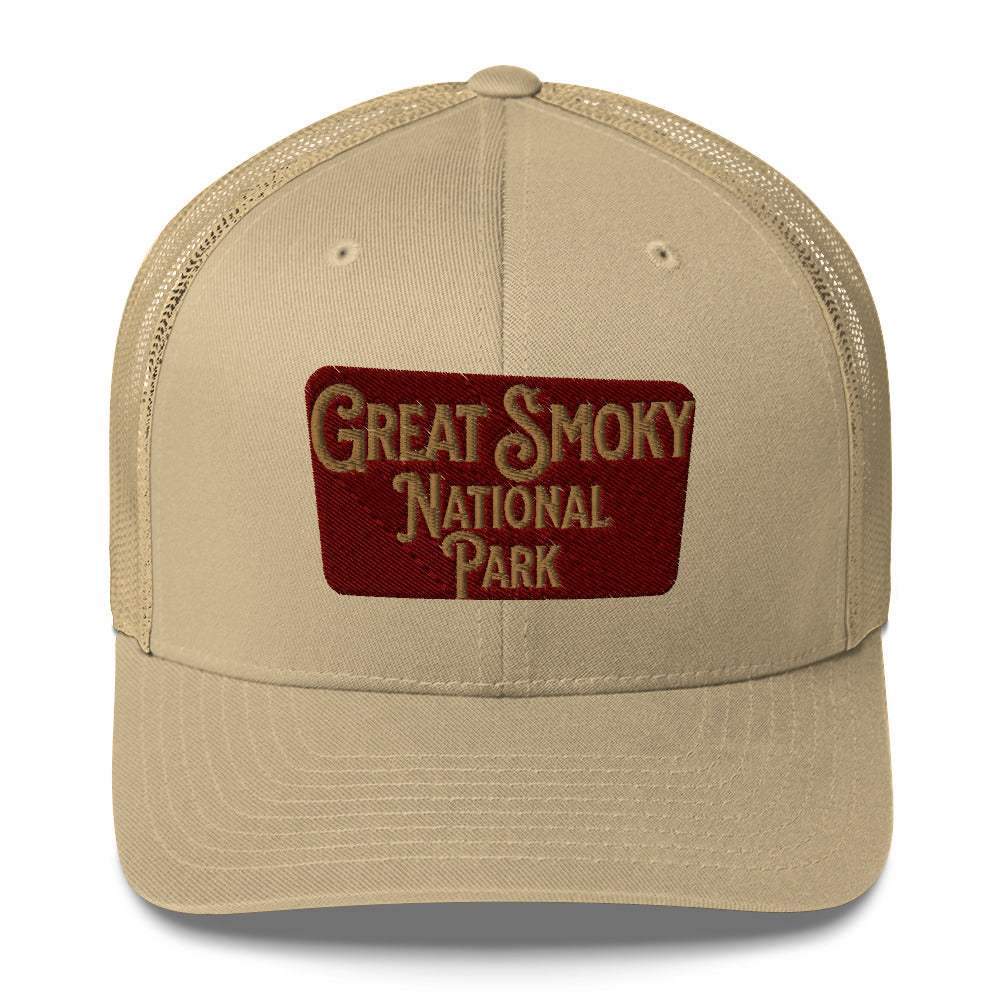Great Smoky Mountains National Park Embroidered Trucker Hat - MENLL