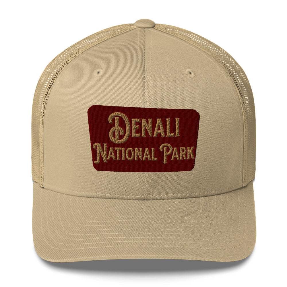 Denali National Park Sign Embroidered Trucker Hat - MENLL