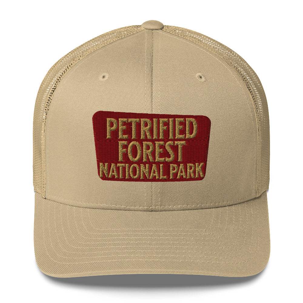Petrified Forest National Park Sign Embroidered Trucker Hat - MENLL