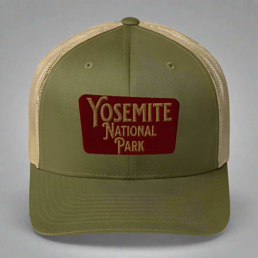 Yosemite Embroidered National Park Sign Trucker Hat - MENLL