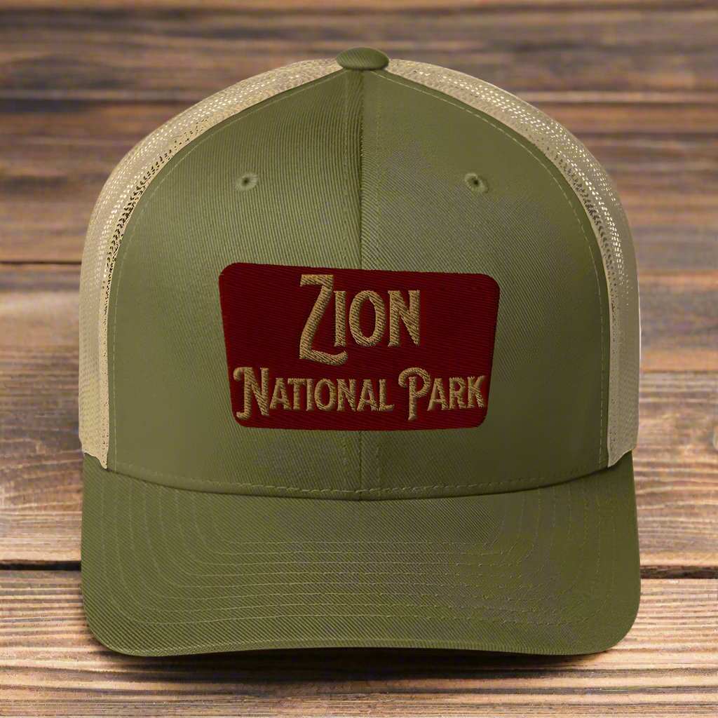 Zion National Park Sign Trucker Cap - MENLL
