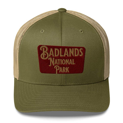 Badlands National Park Sign Embroidered Trucker Hat - MENLL