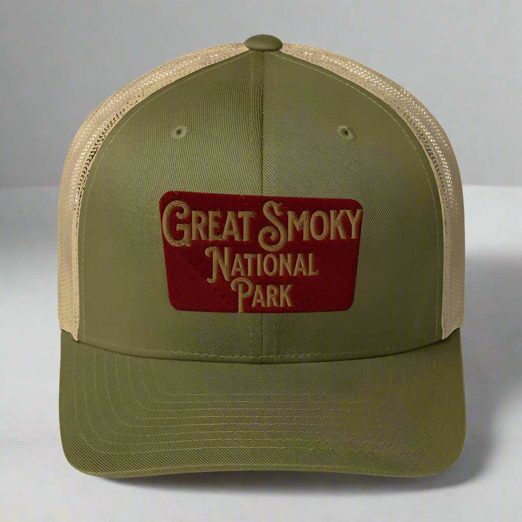Great Smoky Mountains National Park Embroidered Trucker Hat - MENLL