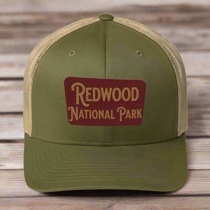 Redwood Embroidered National Park Sign Hat Trucker Cap - MENLL