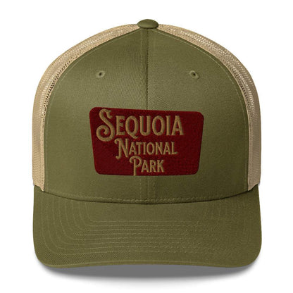 Sequoia Embroidered National Park Sign Trucker Hat - MENLL