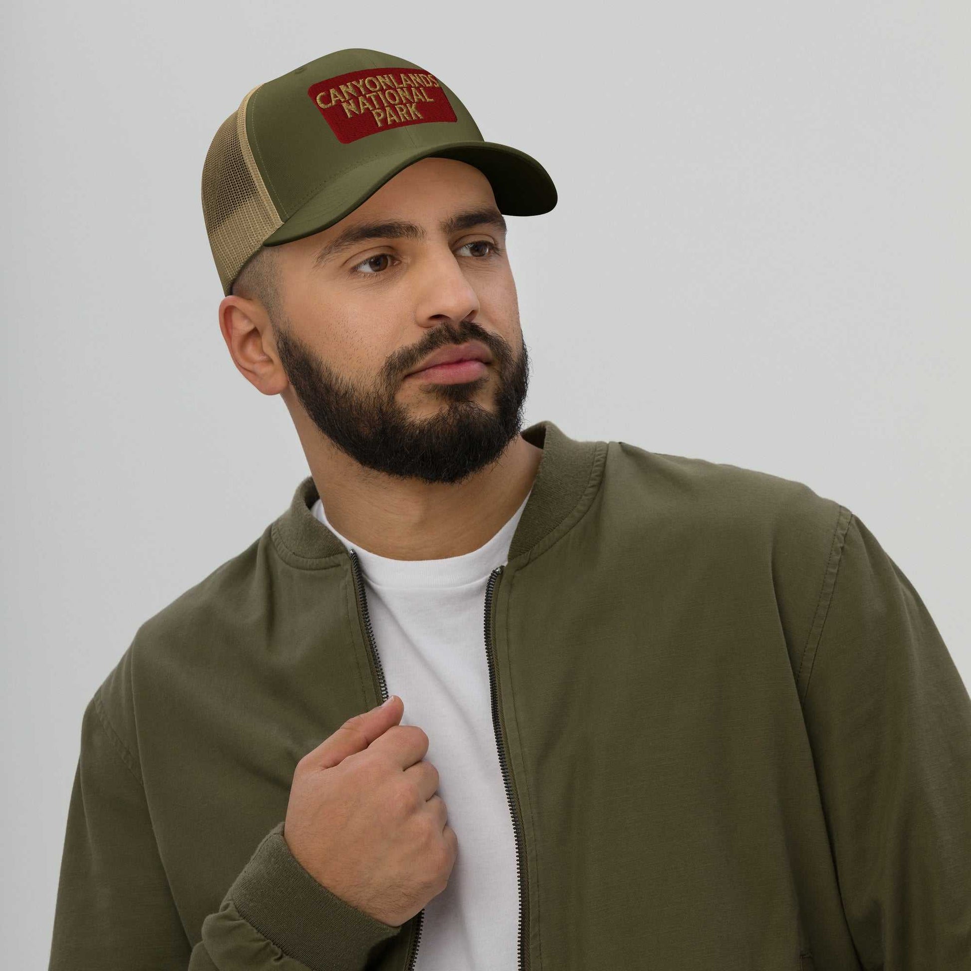 Canyonlands National Park Sign Embroidered Trucker Hat - MENLL
