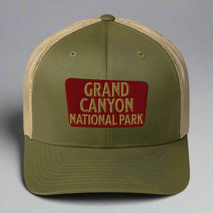 Grand Canyon National Park Sign Embroidered Trucker Hat - MENLL