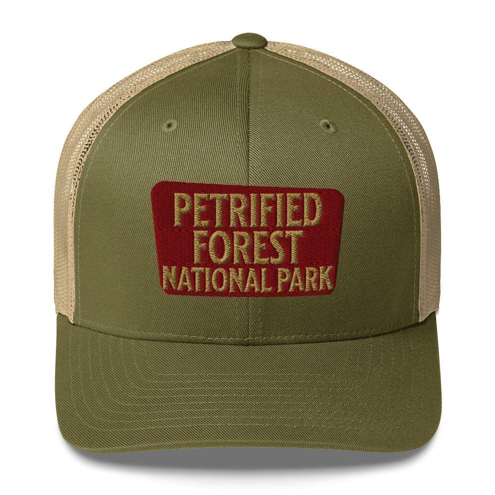 Petrified Forest National Park Sign Embroidered Trucker Hat - MENLL