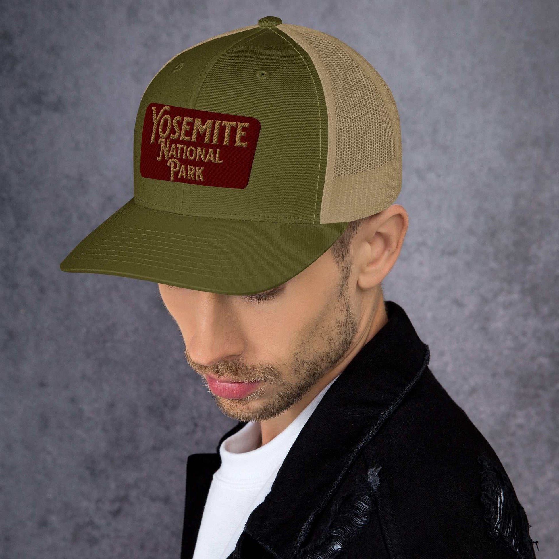 Yosemite Embroidered National Park Sign Trucker Hat - MENLL